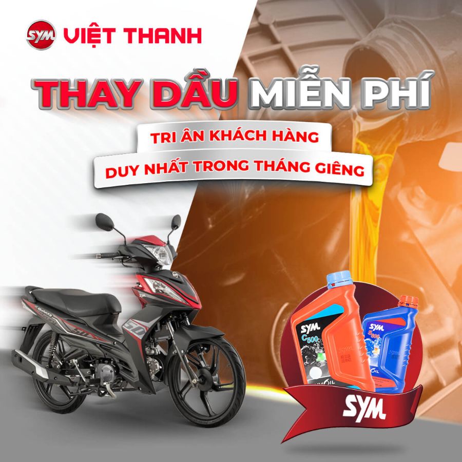 Chương trình thay dầu miễn phí xe SYM 50CC